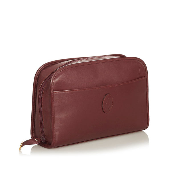 カルティエ マストドゥカルティエ ボルドー カーフ セカンドバッグ レディース CARTIER 【中古】