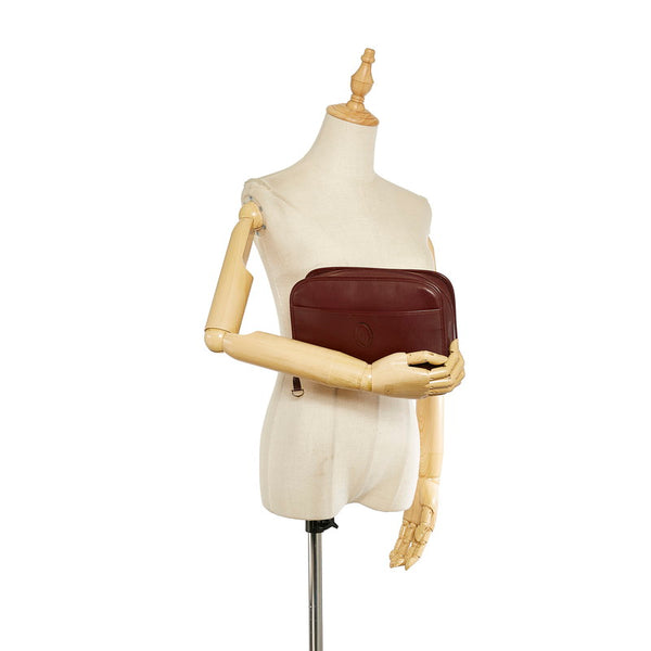 カルティエ マストドゥカルティエ ボルドー カーフ セカンドバッグ レディース CARTIER 【中古】