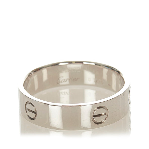 カルティエ K18WG ホワイトゴールド ラブリング リング 指輪 レディース CARTIER 【中古】