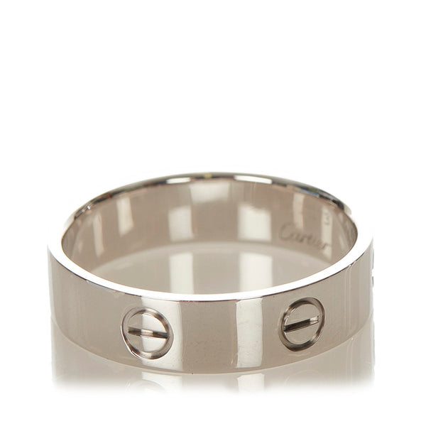 カルティエ K18WG ホワイトゴールド ラブリング リング 指輪 レディース CARTIER 【中古】