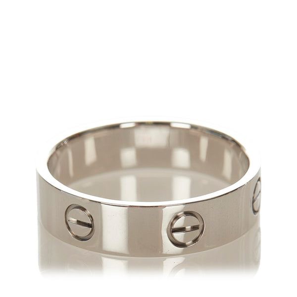 カルティエ K18WG ホワイトゴールド ラブリング リング 指輪 レディース CARTIER 【中古】