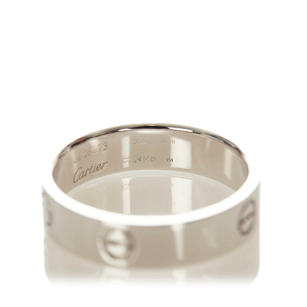 カルティエ K18WG ホワイトゴールド ラブリング リング 指輪 レディース CARTIER 【中古】