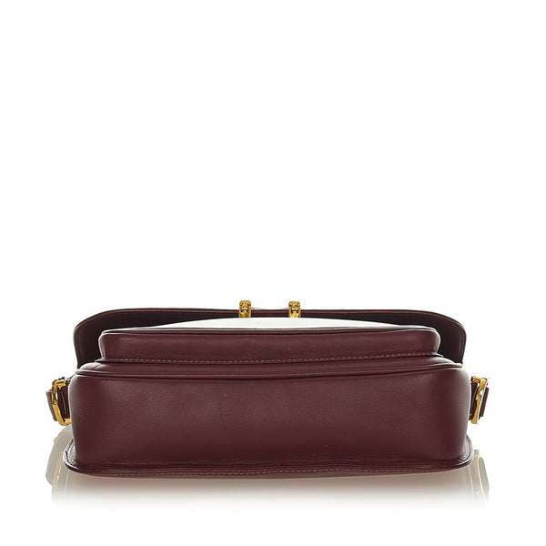 カルティエ マスト  ボルドー カーフ 斜め掛け ショルダーバッグ レディース CARTIER 【中古】