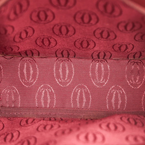 カルティエ マスト  ボルドー カーフ 斜め掛け ショルダーバッグ レディース CARTIER 【中古】