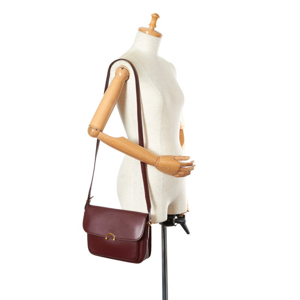 カルティエ マスト  ボルドー カーフ 斜め掛け ショルダーバッグ レディース CARTIER 【中古】