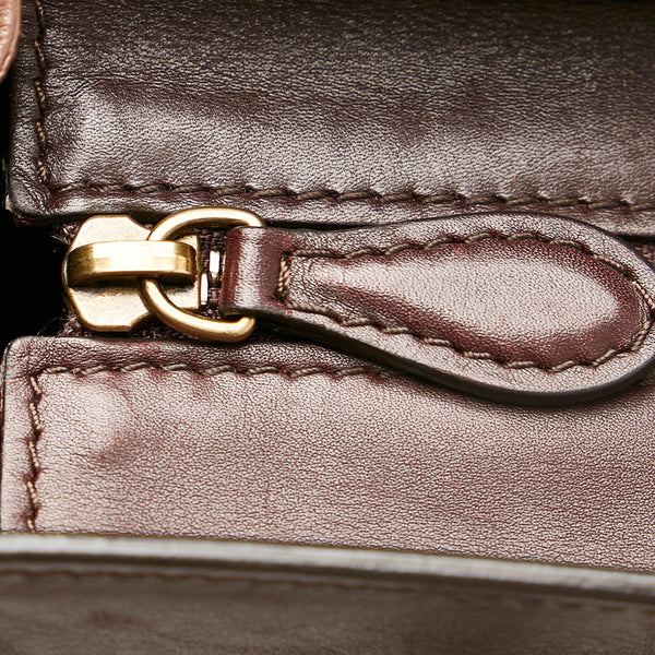セリーヌ ラゲージ ブラウン レザー スウェード ハンドバッグ ショルダーバッグ 2WAY レディース CELINE 【中古】
