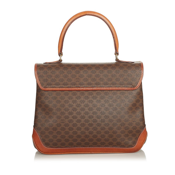 セリーヌ マカダム ブラウン PVC レザー ハンドバッグ レディース CELINE 【中古】
