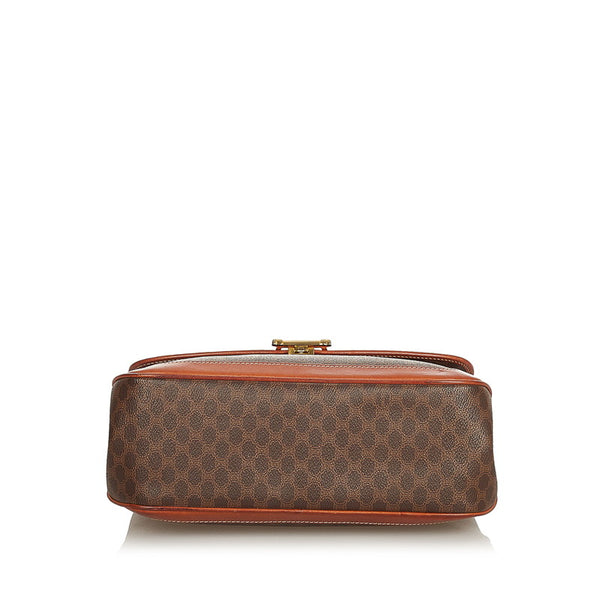 セリーヌ マカダム ブラウン PVC レザー ハンドバッグ レディース CELINE 【中古】
