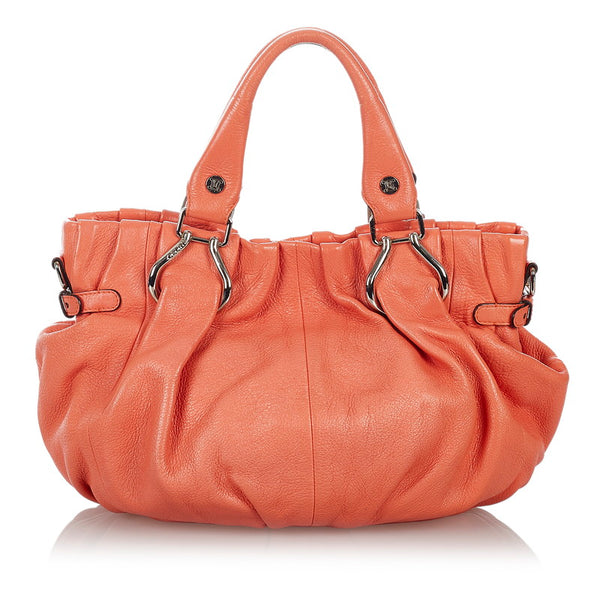 セリーヌ ピンク レザー ハンドバッグ レディース CELINE 【中古】