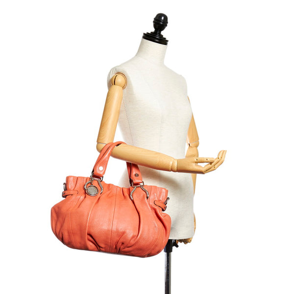 セリーヌ ピンク レザー ハンドバッグ レディース CELINE 【中古】