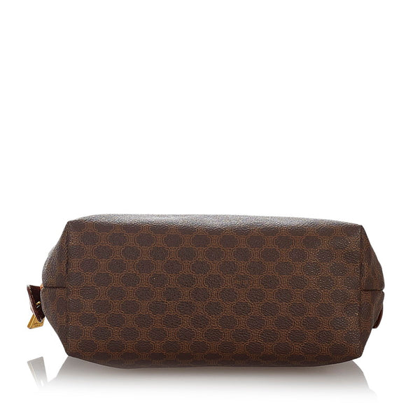 セリーヌ マカダム ブラウン PVC レザー ポーチ レディース CELINE 【中古】