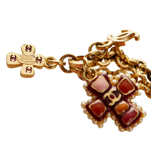 シャネル ゴールド メッキ クロス ネックレス レディース CHANEL 【中古】