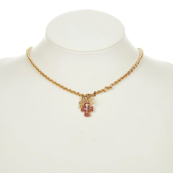 シャネル ゴールド メッキ クロス ネックレス レディース CHANEL 【中古】