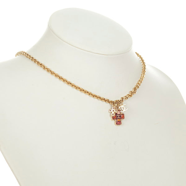 シャネル ゴールド メッキ クロス ネックレス レディース CHANEL 【中古】