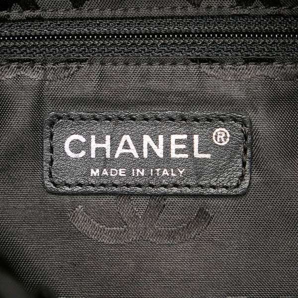 シャネル カンボン ココマーク ベージュ ブラック レザー ハンドバッグ レディース CHANEL 【中古】