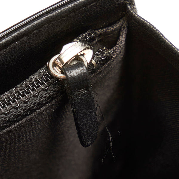 シャネル アイコン シンボル チャーム ブラック パテントレザー 長財布 レディース CHANEL 【中古】