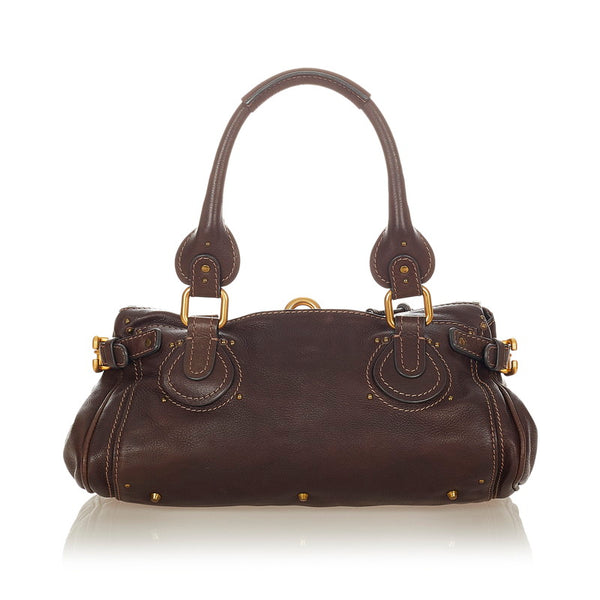 クロエ パディントン  ブラウン レザー ハンドバッグ レディース Chloe 【中古】