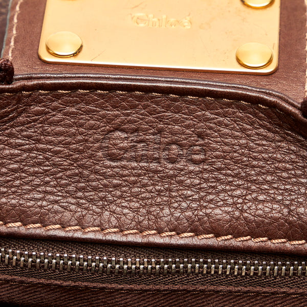 クロエ パディントン  ブラウン レザー ハンドバッグ レディース Chloe 【中古】