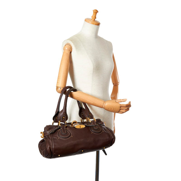 クロエ パディントン  ブラウン レザー ハンドバッグ レディース Chloe 【中古】