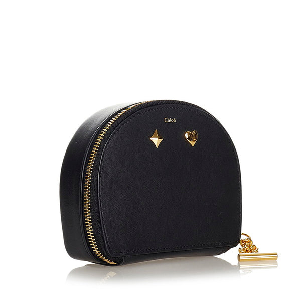 クロエ ドリュー ポーチ ブラック レザー レディース Chloe 【中古】