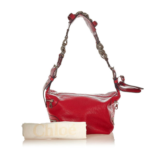 クロエ レッド レザー ショルダーバッグ レディース Chloe 【中古】