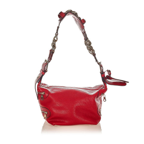 クロエ レッド レザー ショルダーバッグ レディース Chloe 【中古】