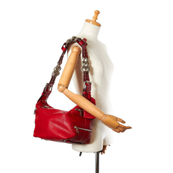 クロエ レッド レザー ショルダーバッグ レディース Chloe 【中古】