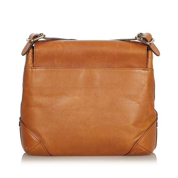 クロエ ブラウン レザー 斜め掛け ショルダーバッグ レディース Chloe 【中古】