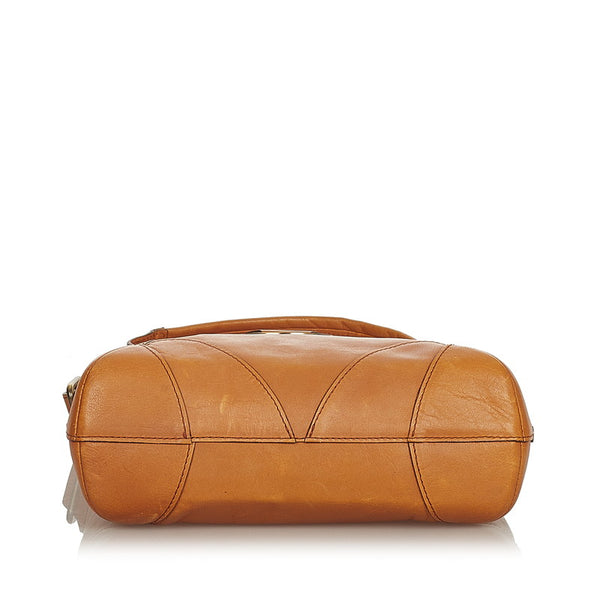 クロエ ブラウン レザー 斜め掛け ショルダーバッグ レディース Chloe 【中古】