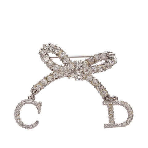 クリスチャンディオール シルバー メタル リボン ブローチ レディース Christian Dior 【中古】