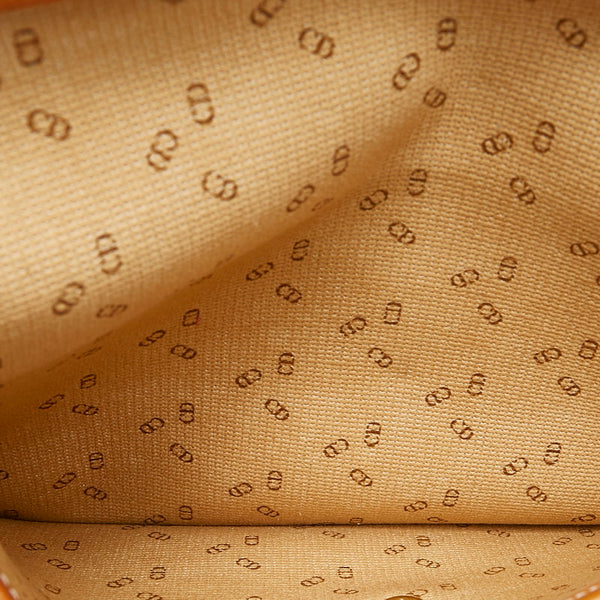 クリスチャンディオール CD ロゴ グレー ブラウン PVC レザー クラッチバッグ レディース Christian Dior 【中古】