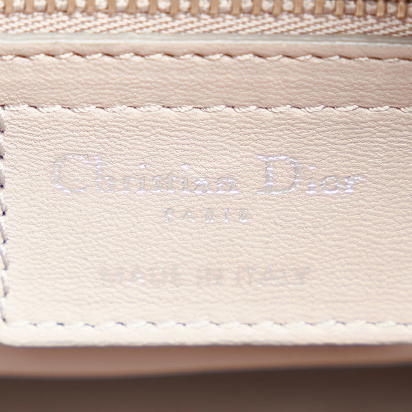 クリスチャンディオール レディディオール  カナージュ VEA44551 ライトグレー ラムスキン ハンドバッグ レディース Christian Dior 【中古】