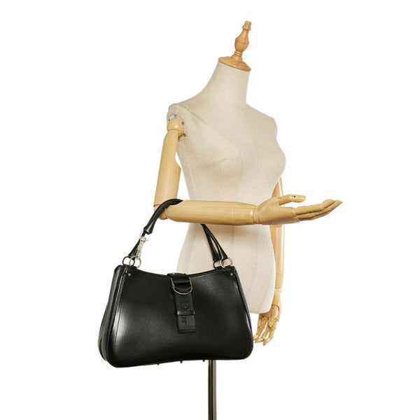 ディオール ロゴリボン ハンドバッグ ブラック レザー レディース Dior 【中古】