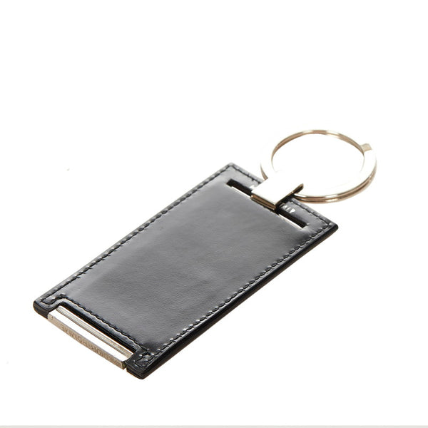 クリスチャンディオール ブラック シルバー レザー メタル キーホルダー レディース Christian Dior 【中古】