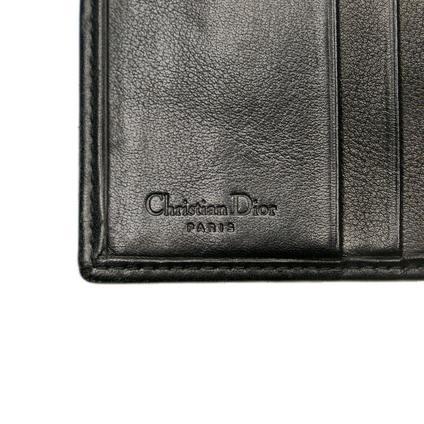 クリスチャンディオール ヴィンテージ トロッター ブラック グレー キャンバス レザー 二つ折り財布 レディース Christian Dior 【中古】