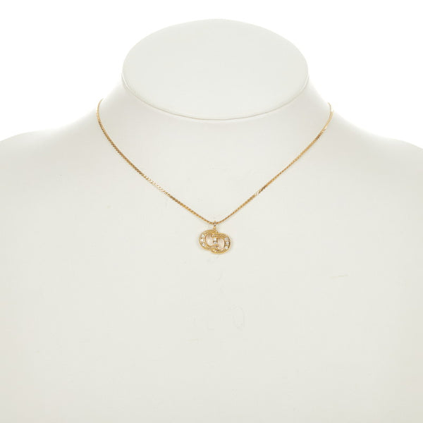ディオール ラインストーン ネックレス ゴールド メッキ レディース Dior 【中古】