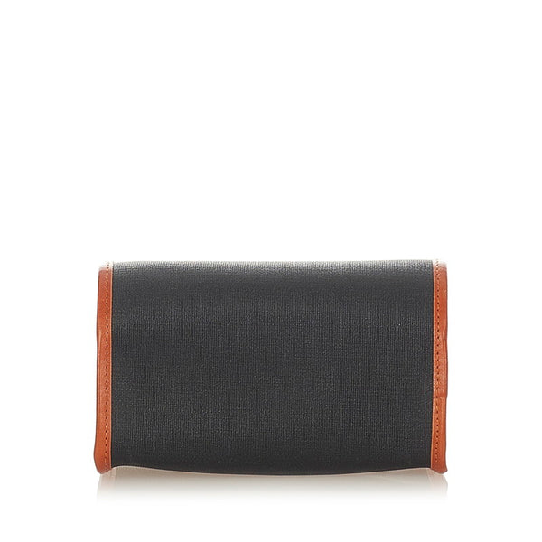 クリスチャンディオール ＣＤ ロゴ ブラック ライトブラウン キャンバス レザー ポーチ レディース Christian Dior 【中古】