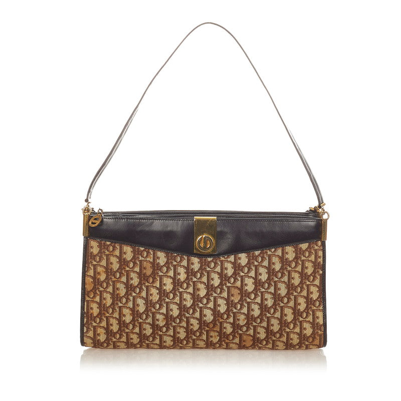 クリスチャンディオール トロッター ＣＤロゴ ブラウン キャンバス レザー 肩掛け ショルダーバッグ レディース Christian Dior 【中古】