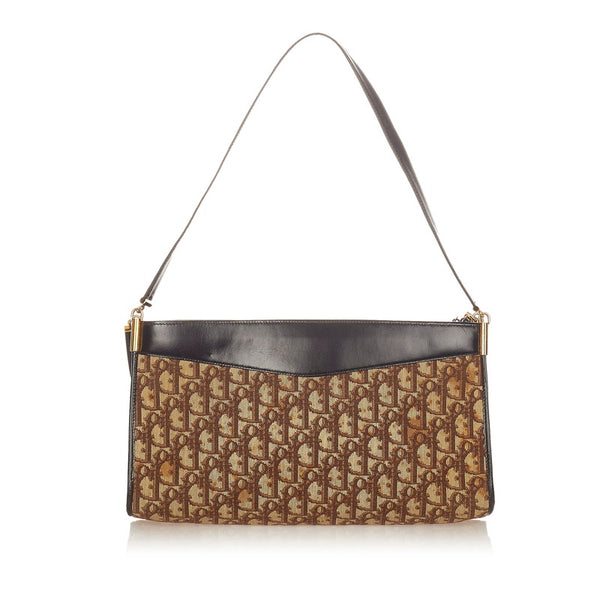 クリスチャンディオール トロッター ＣＤロゴ ブラウン キャンバス レザー 肩掛け ショルダーバッグ レディース Christian Dior 【中古】