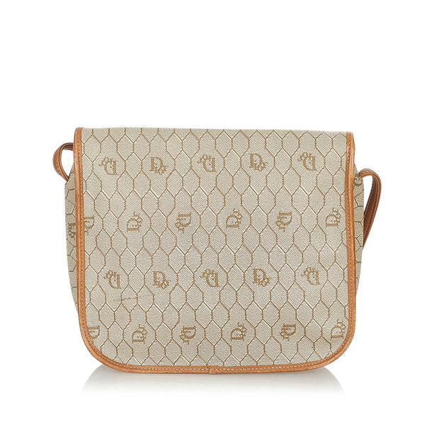 クリスチャンディオール ホワイト ブラウン PVC レザー ショルダーバッグ レディース Christian Dior 【中古】