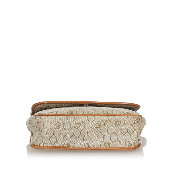 クリスチャンディオール ホワイト ブラウン PVC レザー ショルダーバッグ レディース Christian Dior 【中古】