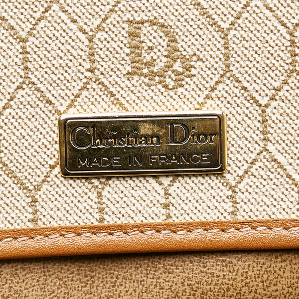 クリスチャンディオール ホワイト ブラウン PVC レザー ショルダーバッグ レディース Christian Dior 【中古】