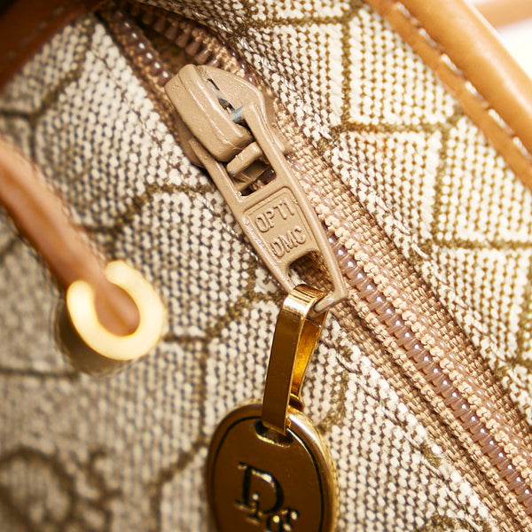 クリスチャンディオール ホワイト ブラウン PVC レザー ショルダーバッグ レディース Christian Dior 【中古】