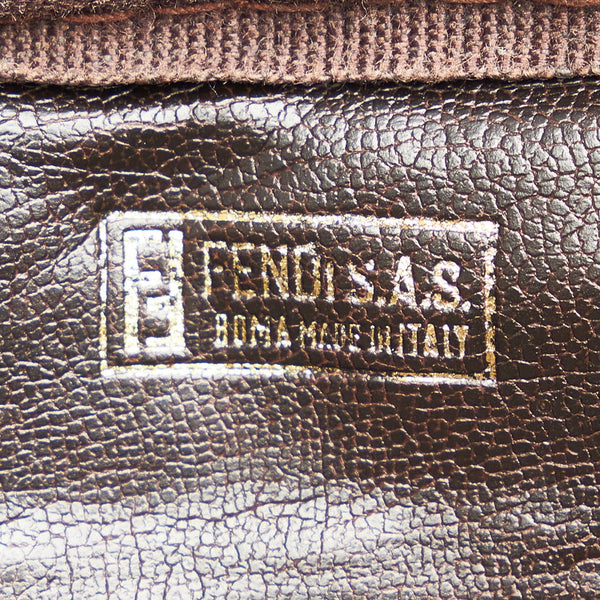 フェンディ ズッカ ブラウン キャンバス レザー クラッチバッグ レディース FENDI 【中古】