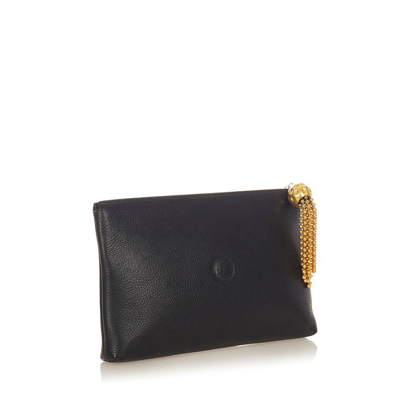 フェンディ ブラック レザー クラッチバッグ レディース FENDI 【中古】