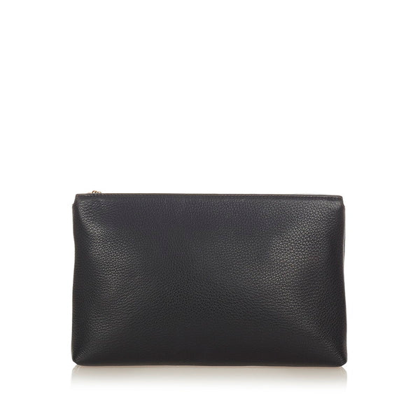 フェンディ ブラック レザー クラッチバッグ レディース FENDI 【中古】