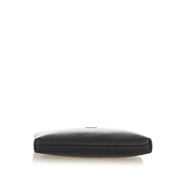 フェンディ ブラック レザー クラッチバッグ レディース FENDI 【中古】