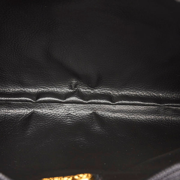 フェンディ ブラック レザー クラッチバッグ レディース FENDI 【中古】
