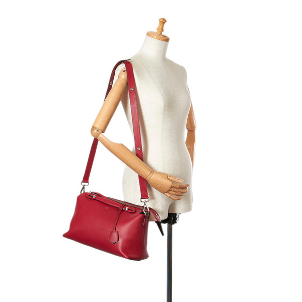 フェンディ バイザウェイ 8BL125 レッド レザー ハンドバッグ ショルダーバッグ２WAY レディース FENDI 【中古】