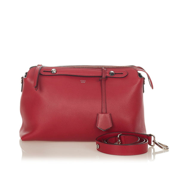 フェンディ バイザウェイ 8BL125 レッド レザー ハンドバッグ ショルダーバッグ２WAY レディース FENDI 【中古】
